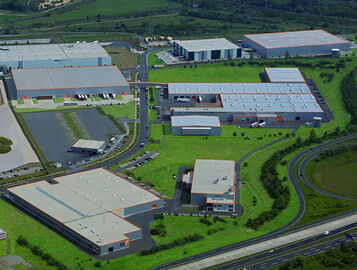 Aerial View of Wepoba Wellpappenfabrik, Panther Print and Panther Display in Wustermark